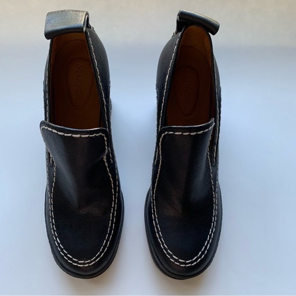 See by Chloe Claudia platform high heel Leather pumps contrast stitching black - Picture 4 of 10